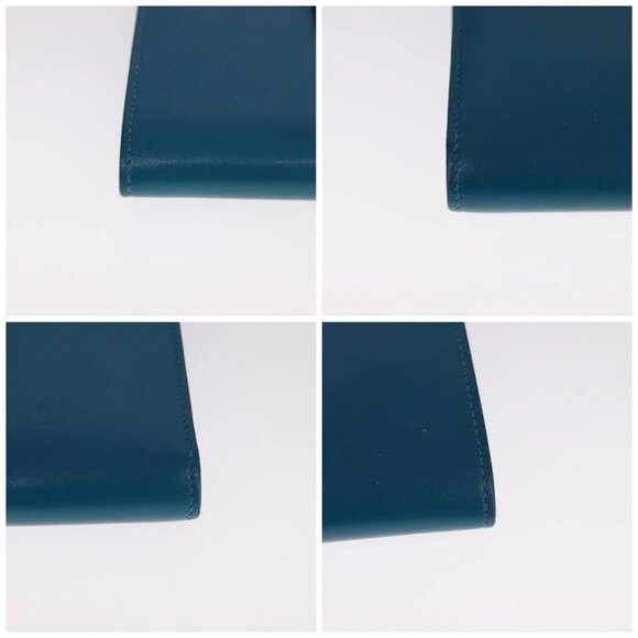 HERMES Bearn Compact Wallet Leather Blue Auth 108926 - Picture 14 of 16